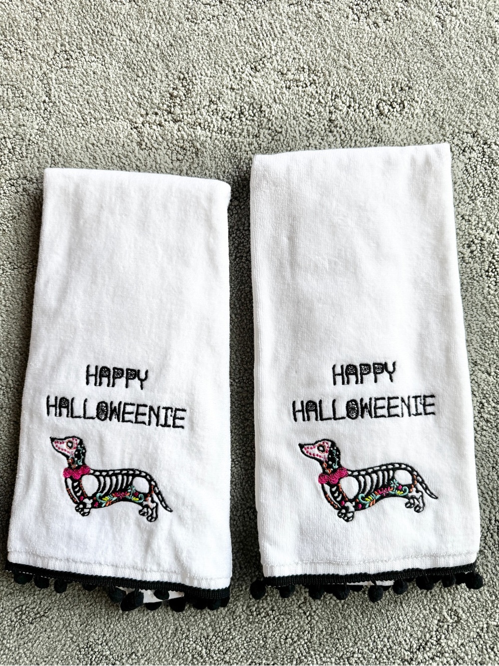 Dachshund Halloween hand towels